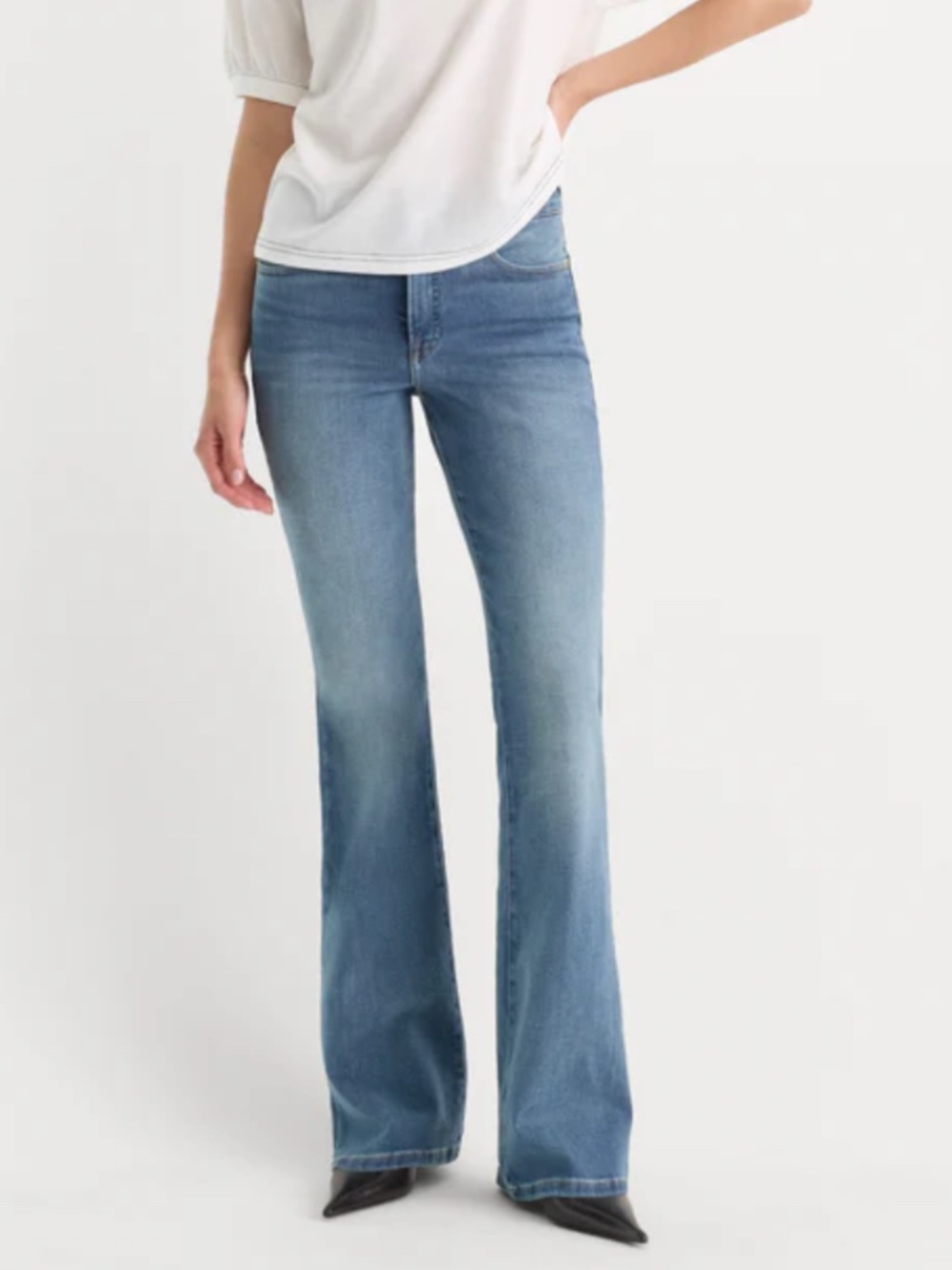 Good American Good Classic Bootcut Jeans | Size 14 | High Rise | Soft Tech Denim